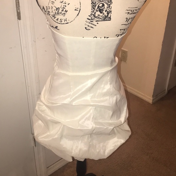 Forever21 High Sheen Ruffle Mini Dress. - Picture 3 of 4